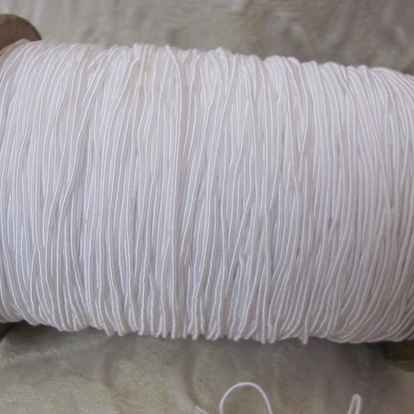 Wrapped Thread Gimp Cord Soutache Rat Tail Yarn Crochet Sewing Jewelry Vintage // White Thin // 10 Yards - More available