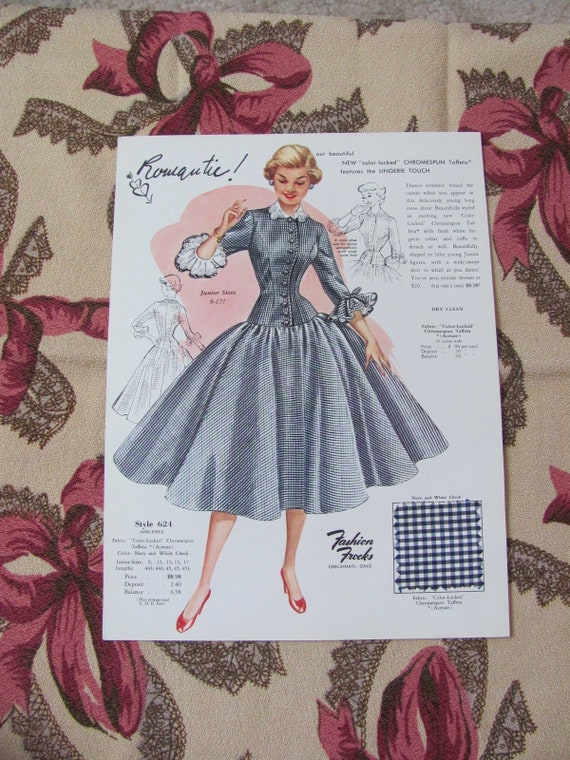 Muestra de anuncio de vendedor de vestidos de moda retro vintage