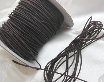 1mm Dark Brown Elastic Cord Round - Choice of quantity - 3 5 10 yards - More colors available and other sizes *free letter rate shipping*