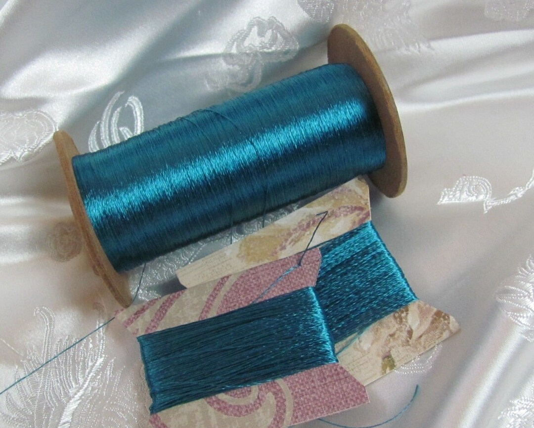 Turqiose Thread 100% Silk Thread // Vintage Embroidery Sewing Threads Real Silk ...