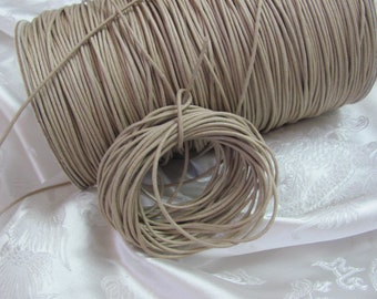 Beige Cotton Waxed Braided Woven Round Cord String Vintage // 5 - 10 - 25 Yards - More and other colors available