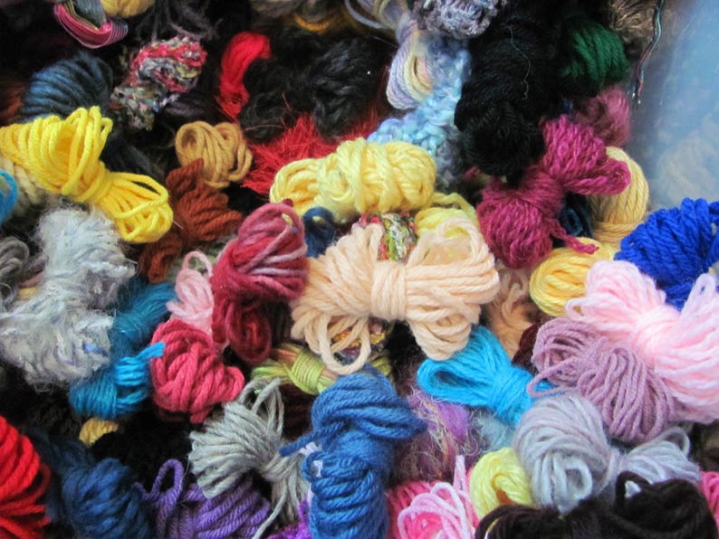 Wool Thread Bundle 25-50 Yarn Bundles *no Duplicates* // Assorted Lot Bold Colorful Colors ...
