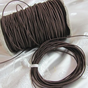 2mm Brown Elastic Cord Jewelry Round - Choice of quantity - 3 5 10 yards - More colors available and other sizes *free letter rate shipping*