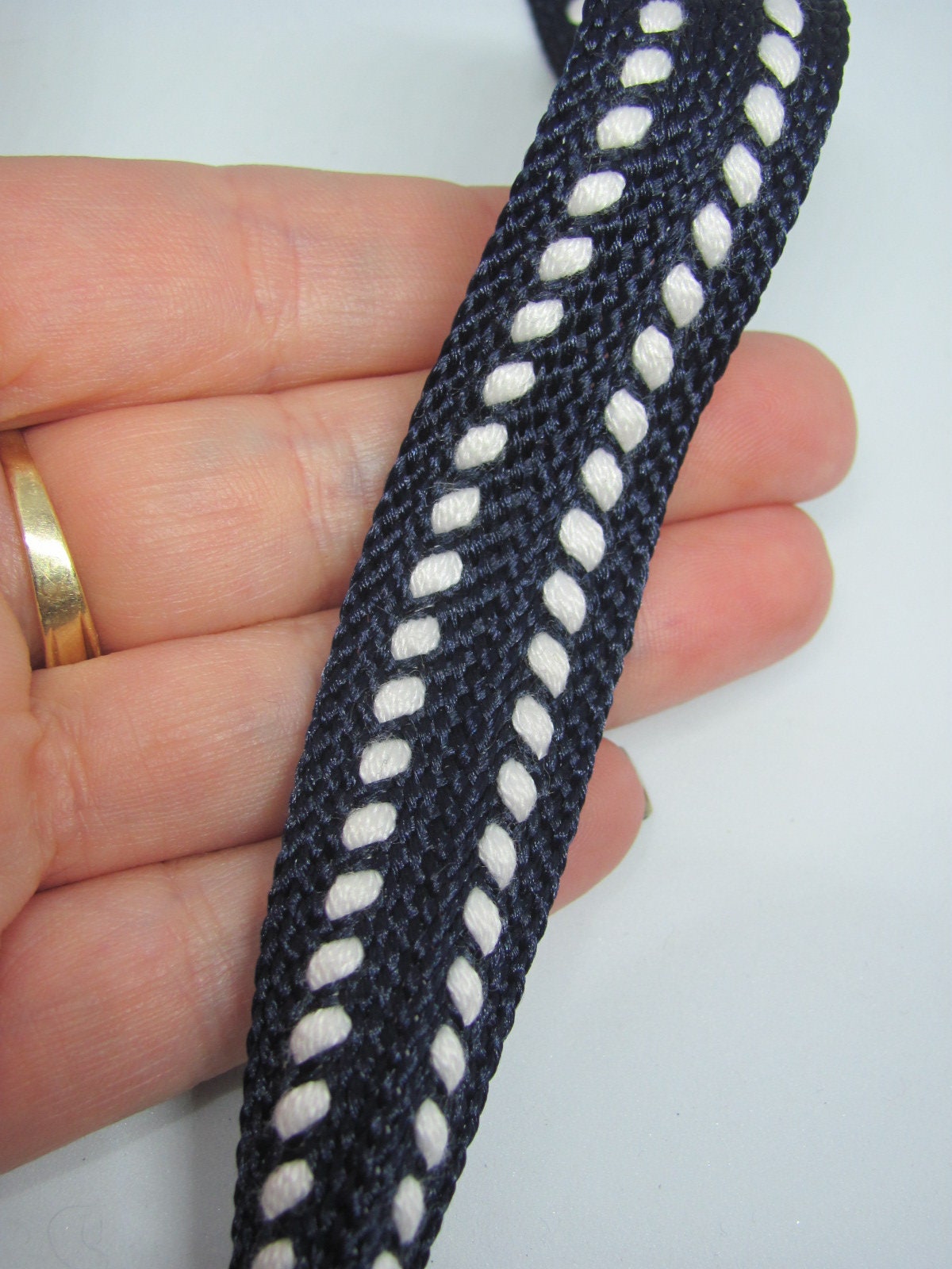 20mm Dark Blue White Woven Braided Twill Tape Rope Sewing Trim - Etsy