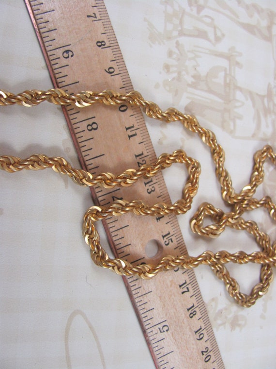 Collier Vintage Torsadé - Chaînes Dorées Et Argentées Entrelacées - Fermoir Décoratif - Taille ~59 Cm