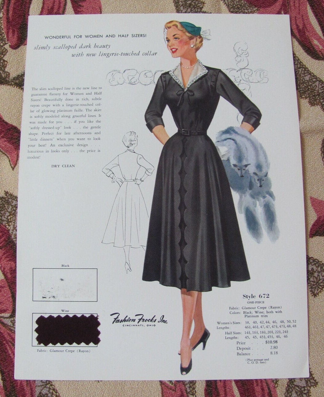 Vintage Fashion Frocks Salesman Sample Catalog Advertisement Women's Dresses  Print Original - Circa 1950s - 1960's - More to Choose From! - Etsy