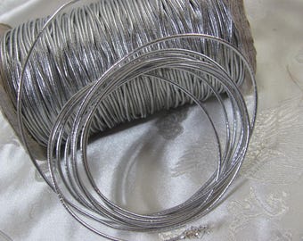 1.5mm Silver Metallic Elastic Cord Jewelry Round - Choose how much you want - More colors of elastic in my shop  *free shipping for 3-5yds*