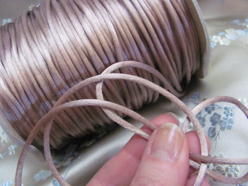 More available and many more colors!! 10 Yards Vintage Brown Mocha Satin Rat Tail Cord Sewing Trim 3mm 18 Inch Extra Fancy