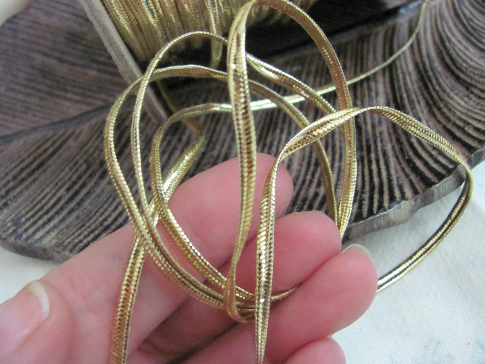 Shiny Gold Braided Woven Rope Cord Soutache Sewing Yarn Trim 3mm - Your ...