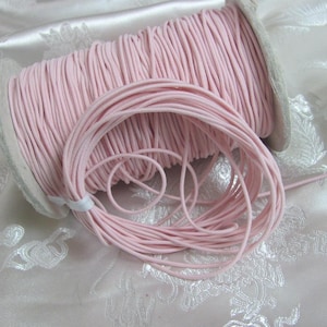 1.5mm Pink Elastic Cord Crafts Jewelry Round - Choose how much you want - More colors of elastic in my shop *free letter rate shipping*