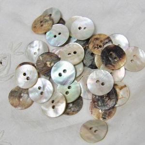 Buttons Set of 10 Matching Shell Abalone Buttons 15mm - Many more available in my shop