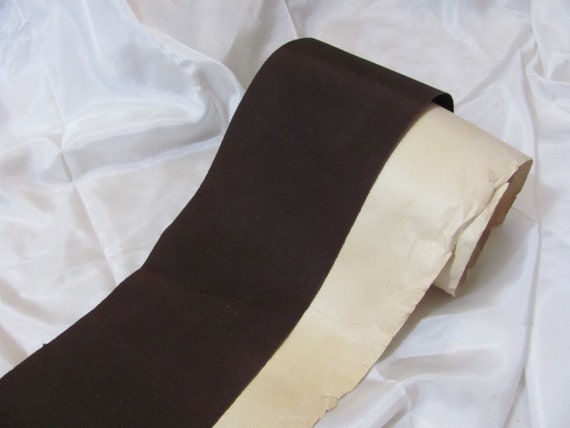 Vintage 30s brown ribbon rayon satin seven eighths inch width