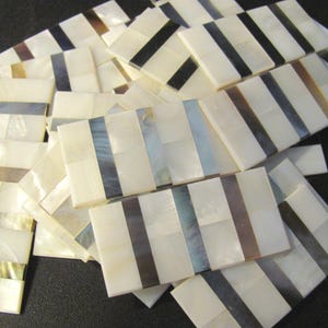Mother of Pearl Abalone Inlay Rectangle Adhesive Blank for Fret Guitar Crafts MOP White or Ivory 24mm x 48mm Your choice quantity