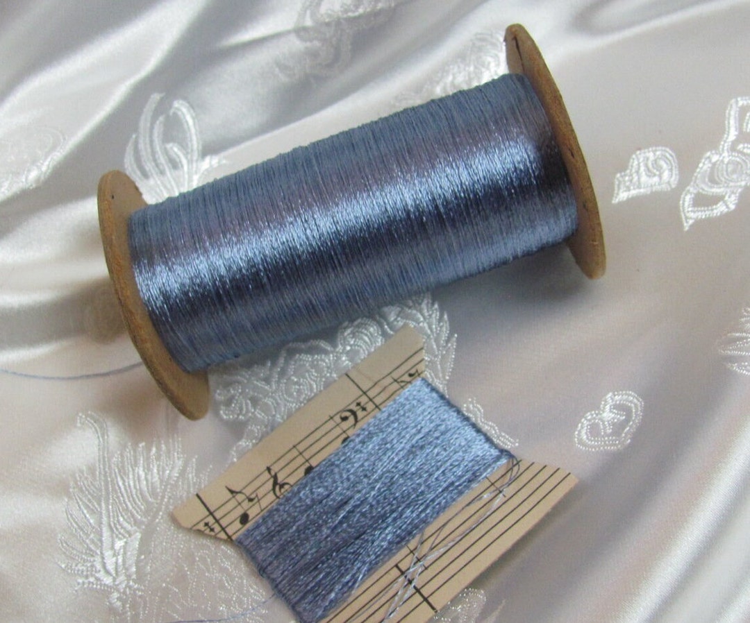 Real Silk Thread 100% Silk Thread // Vintage Embroidery Floss Real Silk /// Blue 20 40 ...