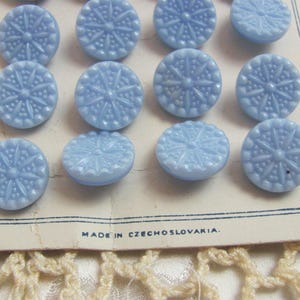 24 blauwe Tsjechisch glazen knopen 14 mm // Originele kaart ongebruikte art-deco vroege eeuw antieke vintage verzamelknopen // Meer in mijn shop!