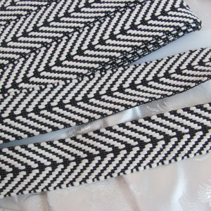 38mm White Black Woven Twill Tape Strap Webbing Sewing Trim Cotton Simplicity // 5 Yards Total or more