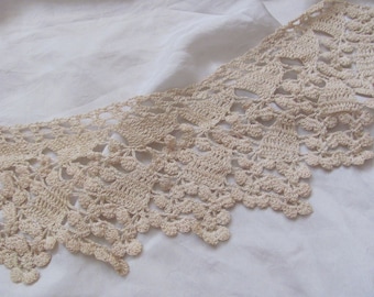 Lace Vintage Off White Lace Crocheted Trim Scalloped - 4" Inch 10cm Wide - 4.5 Yards Total