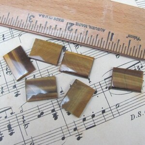 6 Tigers Eye Gem Stones Inlay Rectangle Blank for Jewelry Guitar and Crafts 13mm x 18mm Many available!