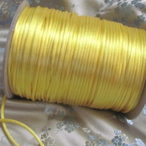 Vintage Yellow Satin Rat Tail Cord Sewing Trim 3mm 1/8" Inch Extra Fancy - 10 Yards - More available and many more colors!!