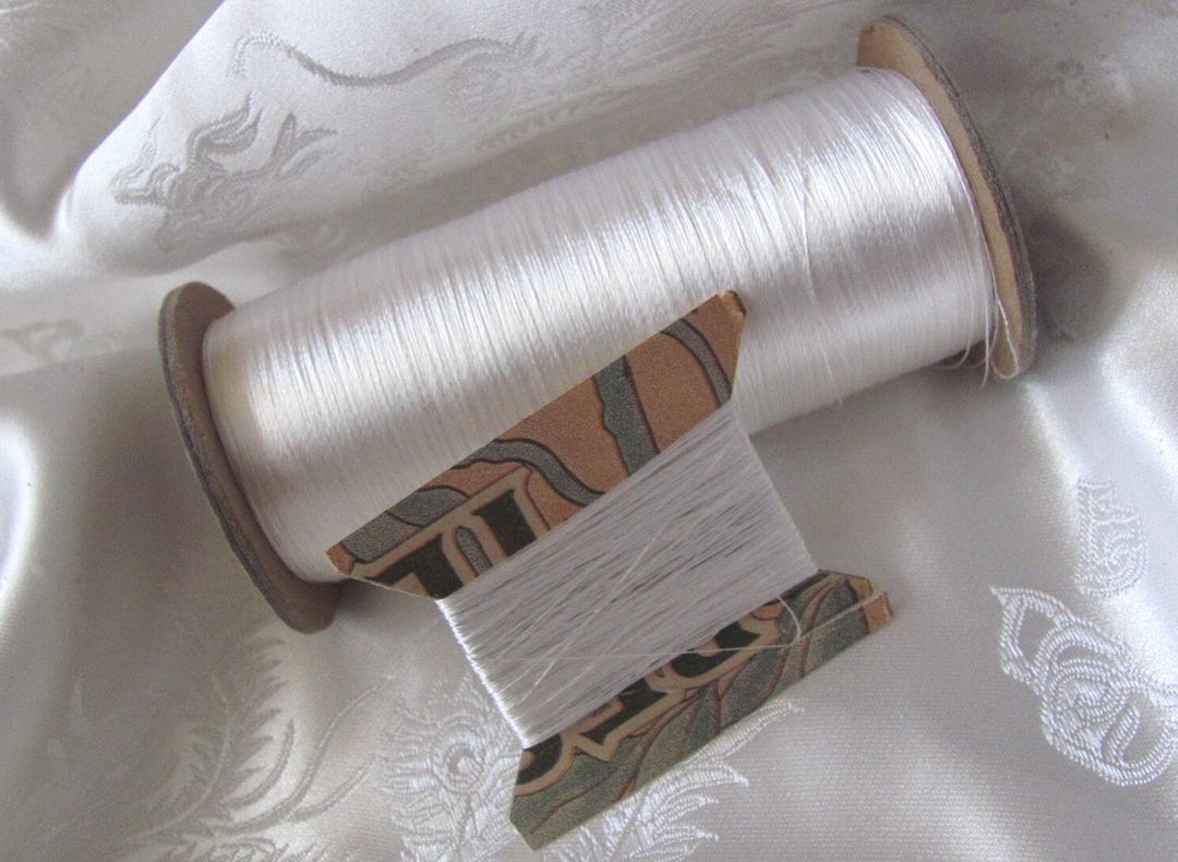 Real Silk Thread Silk Thread // Vintage Embroidery Floss Thread Real Silk /// White 20 ...
