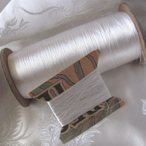 Silk Thread // Vintage Embroidery Floss Thread Real Silk /// White 20 40 60 yards // 80+ More Colors Available in my shop