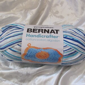 Bernat - Handicrafter 100% Cotton Large Yarn Skein - 12oz 340g Blue White Varigated Anchors Away Price is for 1 Skein