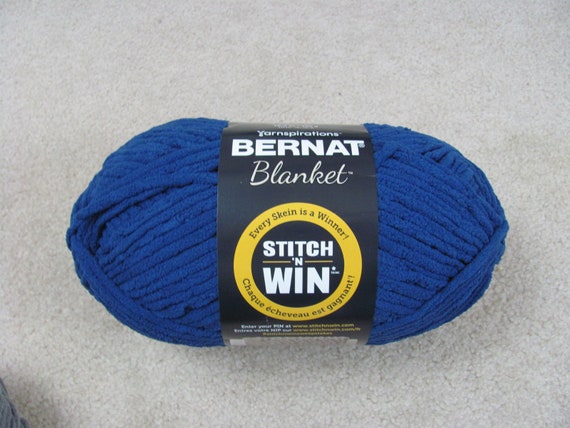 Best Three Deep Navy Bernat Extra Thick Blanket Yarn for sale in