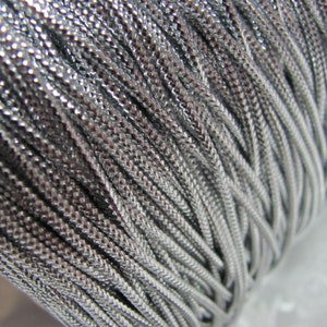 Silver Metallic Braided Cord Vintage - 5 -10 -25 Yards - More available also available in Gold color