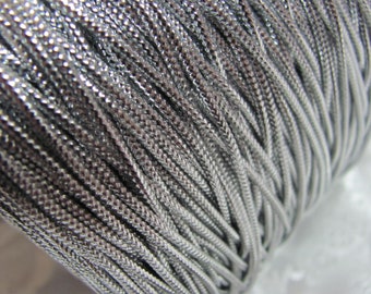 Silver Metallic Braided Cord Vintage - 5 -10 -25 Yards - More available also available in Gold color