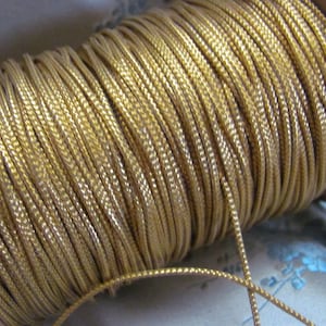 Gold Metallic Braided Cord Vintage - 5 Yards - More available and many more to choose from