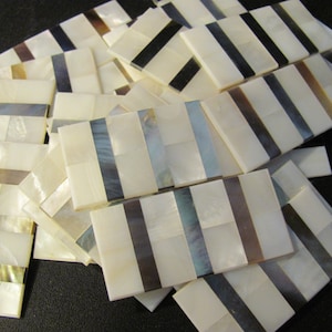 Mother of Pearl Abalone Inlay Rectangle Adhesive Blank for Fret Guitar Crafts MOP White or Ivory 24mm x 48mm Your choice quantity