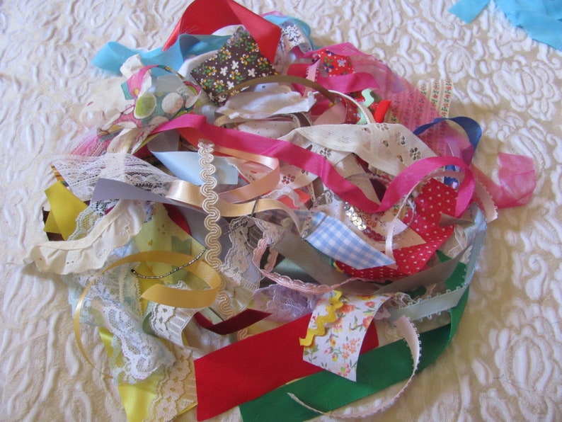Grab Bag Bundle Ribbons Laces Assorted Colors Types Vintage Etsy