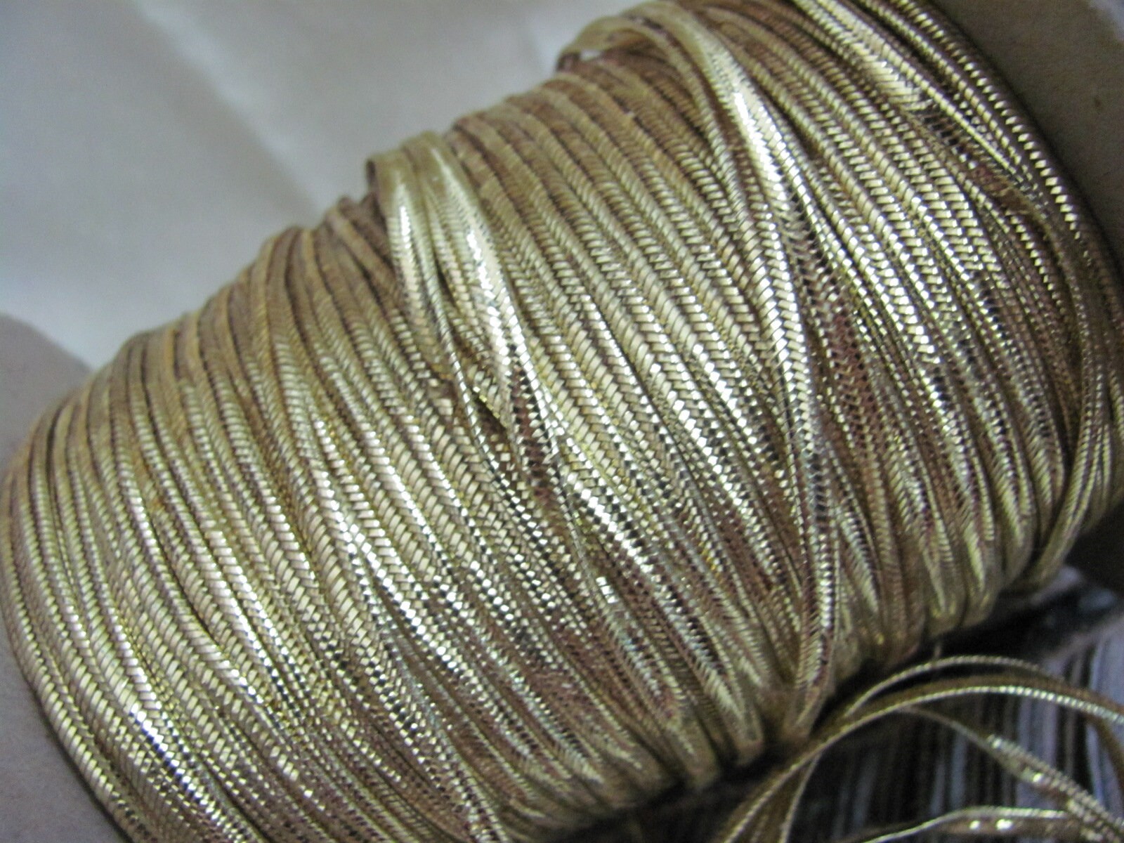 Shiny Gold Braided Woven Rope Cord Soutache Sewing Yarn Trim 3mm - Your ...