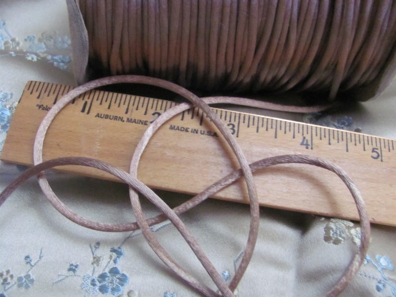 More available and many more colors!! 10 Yards Vintage Brown Mocha Satin Rat Tail Cord Sewing Trim 3mm 18 Inch Extra Fancy