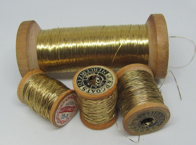 Fine Gold Real Metal Thread Antique French Early Century 10 or 25 yards per Many other types in my shop and more available image 1