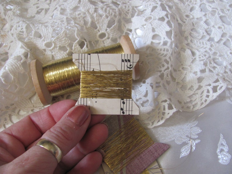 Fine Gold Real Metal Thread Antique French Early Century 10 or 25 yards per Many other types in my shop and more available image 3