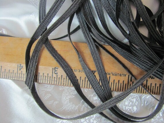 Dark Grey Gray Rayon Woven Twill Cord Trim Ribbon 3/16