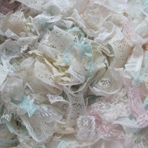 Lot of Vintage Lace Pieces - All Different Assorted Mixed - Scraps Bundle Mixed Journal Slow Stitch Snippet // Your choice of how many