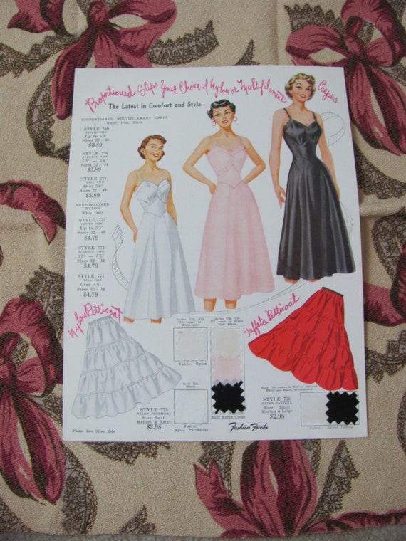 Buy Vintage Retro Fashion Frocks Salesman Sample Advertisement