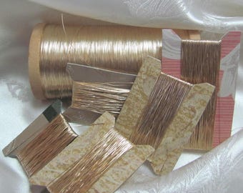 Fine Gold Real Metal Thread - Antique French France Early Century Embroidery - 10 or 25 yards per - more and other types  available!!