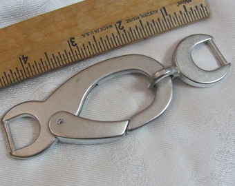 Fivela de cinto com fecho de pressão para portão de pressão resistente, alça de bolsa, fecho de lagosta, fecho de metal prateado, 4,5" e 12 cm, mola de gatilho, fecho de 2 peças