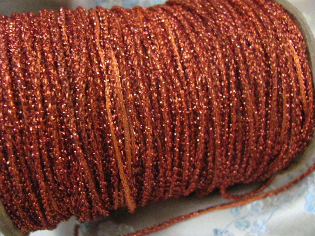 Rust Metallic Glitter Braided Soft Yarn Vintage Original - 5-10-25 ...