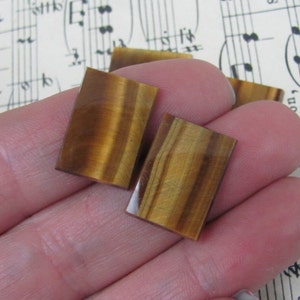 6 Tigers Eye Gem Stones Inlay Rectangle Blank for Jewelry Guitar and Crafts 13mm x 18mm Many available!