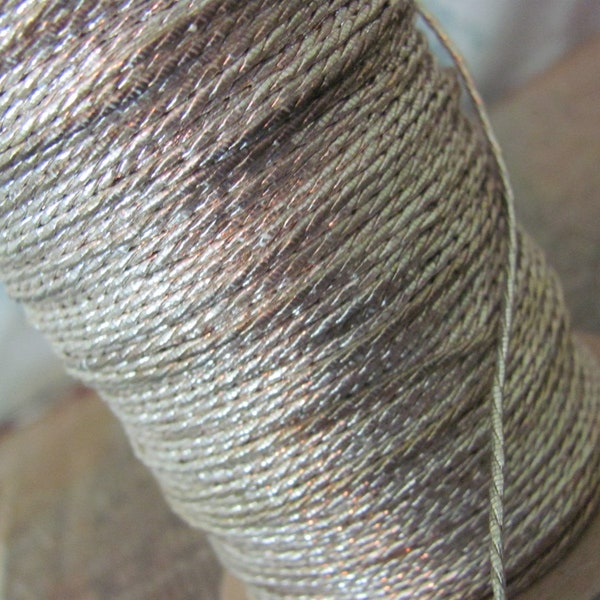 SIlver Real Metal Twisted Braided Trim Antique 2 ply -  Many Yards Available - for military restoration & jewelry