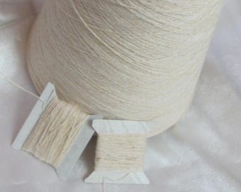 Linen & Wool Thread // Vintage Embroidery Thread 100% Natural Off White // 20 yards - More Available