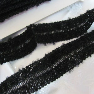 Schwarzer Scroll Gimp gewebter geflochtener Besatz Vintage // 28 mm – je 3 Yards // Viele andere zur Auswahl in meinem Shop!!