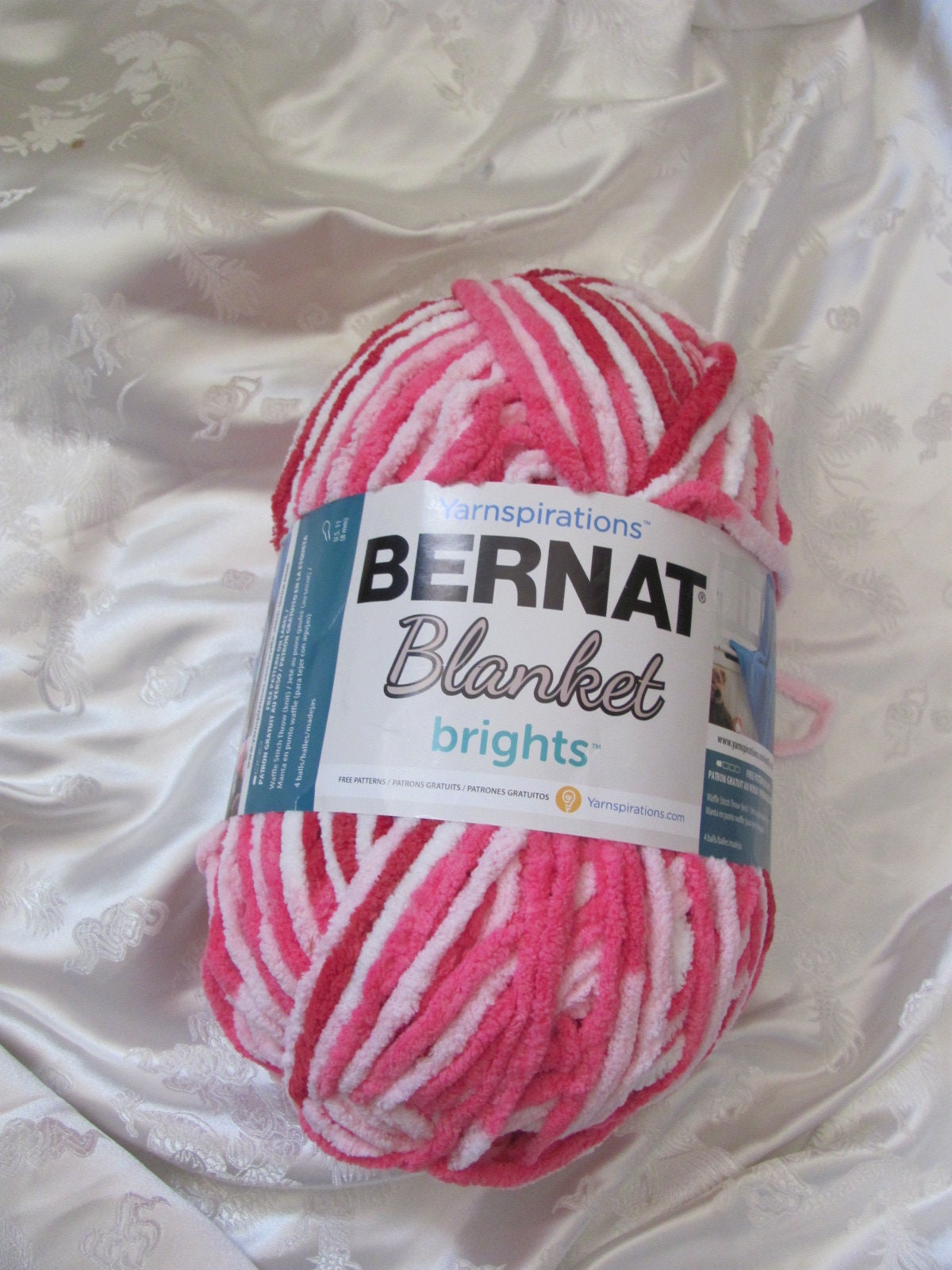 Bernat Blanket Big Ball Yarn-Raspberry Trifle