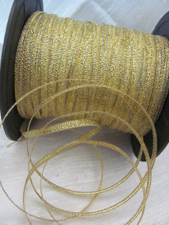 Cotton Ribbons - Rose Gold Ribbon - Gold Ribbon - Natural Cotton Ribbon -  Metallic Ribbons - Loose Weave - DRITTOFILO - 3/8 Cotton Ribbons