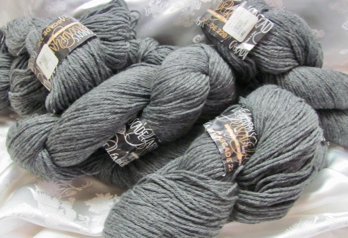 6 gomitoli Cascades 220 // 100% gomitolo di lana - Infeltrimento Uncinetto - 100 grammi 220 iarde Grigio Grigio 8400 // 6 gomitoli