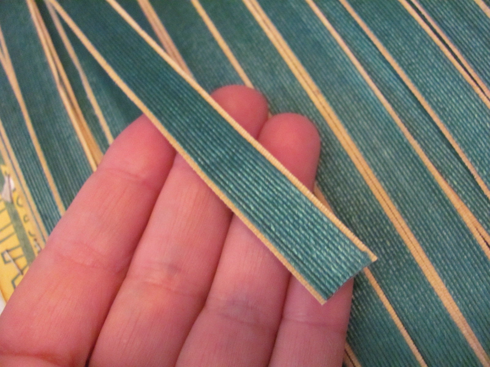 Vintage Green Canvas Backed Trim Edging Binding Ribbon Tape Etsy